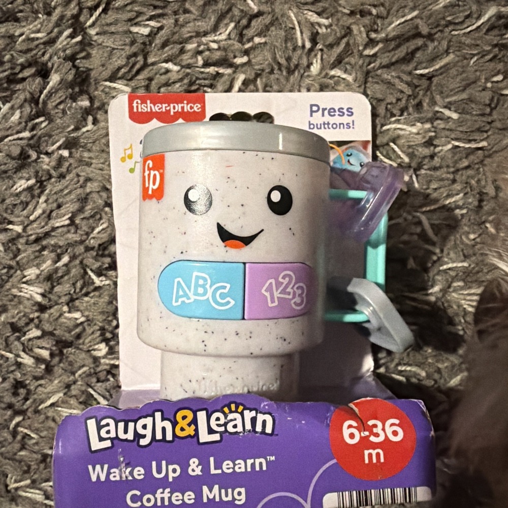 Fisher-Price Laugh & Learn Wake Up & Learn Coffee Mug HRP35 Interactive Toy New